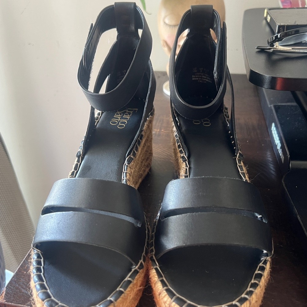 Franco Sarto Black Wedge Shoes Elegant Comfort